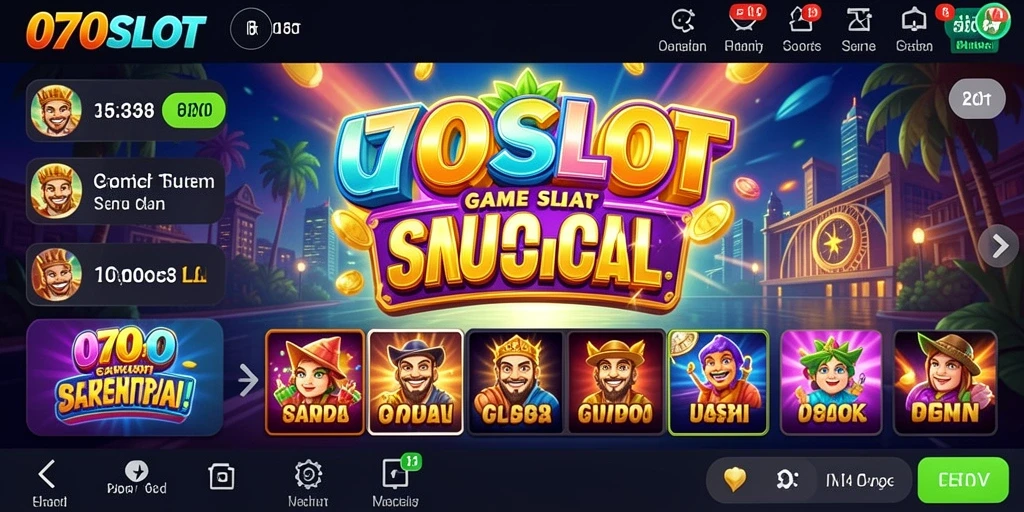 Tampilan gameplay menarik dari 070SLOT dengan berbagai tema slot.