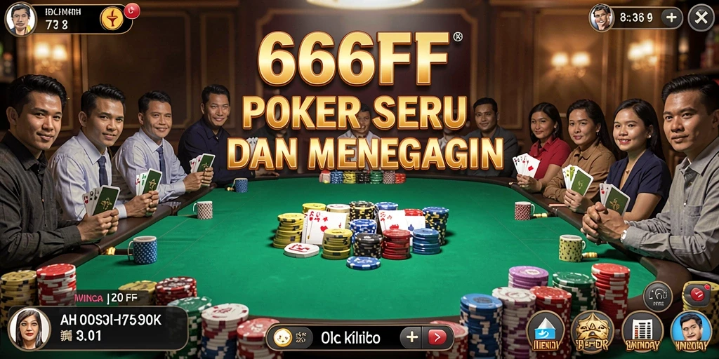 Tampilan menarik dari gameplay Poker di 666FF.