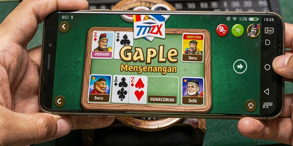 Screenshot 777ZX menampilkan suasana permainan Gaple yang seru dan interaktif.