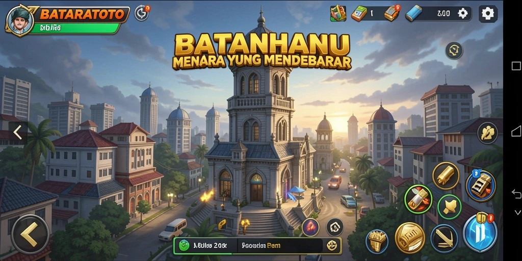 Tangkapan layar menunjukkan aksi seru dalam pertahanan menara.