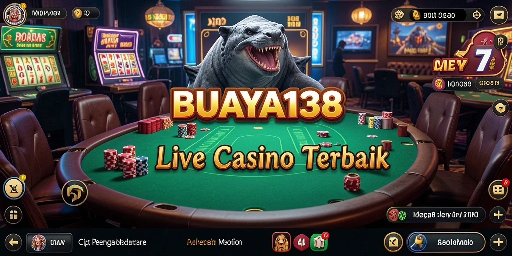 Tampilan utama BUAYA138 menampilkan dealer langsung dan pilihan permainan kasino yang menarik.