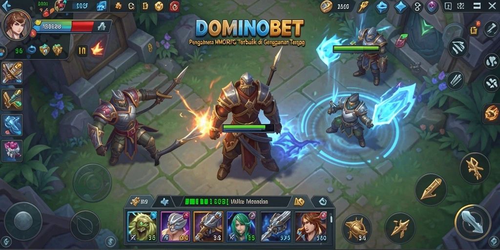 Screenshot gameplay DOMINOBET menunjukkan aksi seru dan interaksi antar pemain.