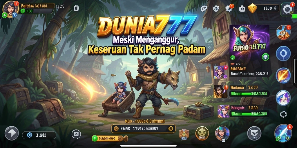 Tampilan gameplay menarik dengan suasana santai di DUNIA777.