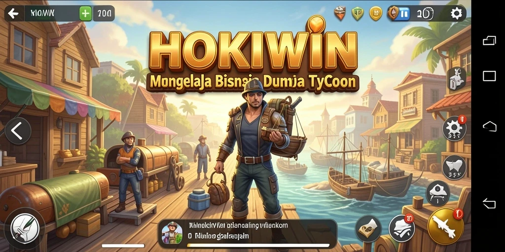 Tampilan gameplay menarik HOKIWIN dengan elemen Tycoon yang menantang.