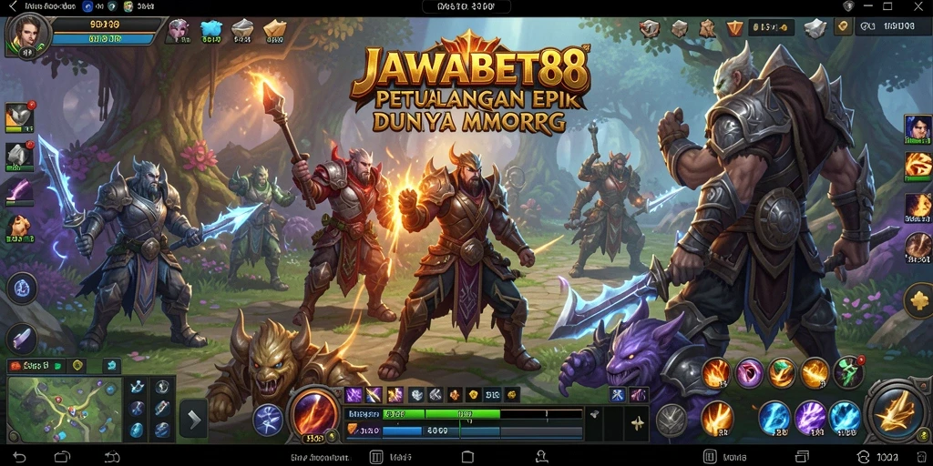Screenshot gameplay JAWABET88 menampilkan aksi pertempuran yang mendebarkan.