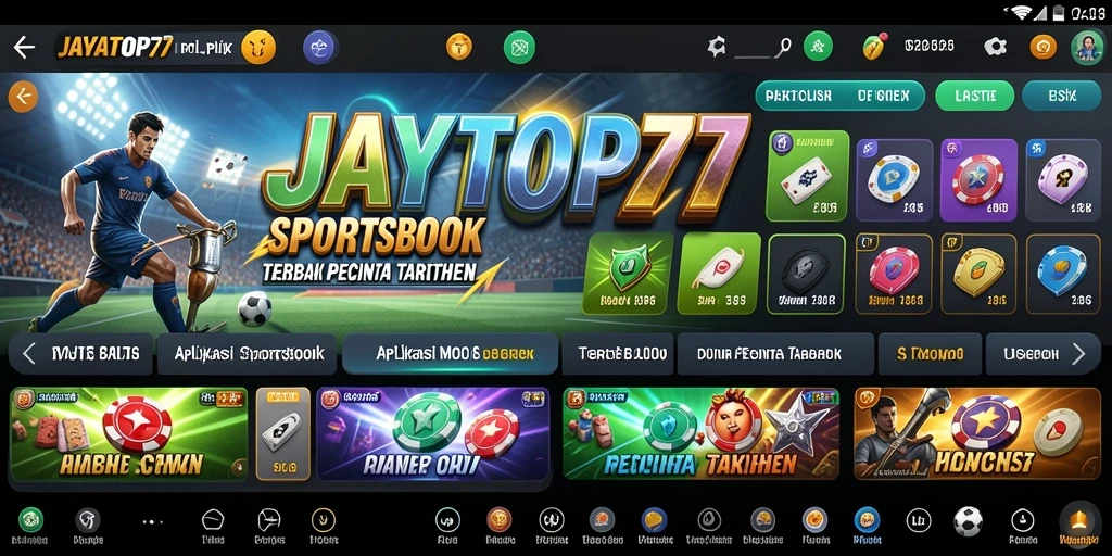 Tampilan menarik dari gameplay Sportsbook JAYATOP77 dengan berbagai pilihan taruhan.