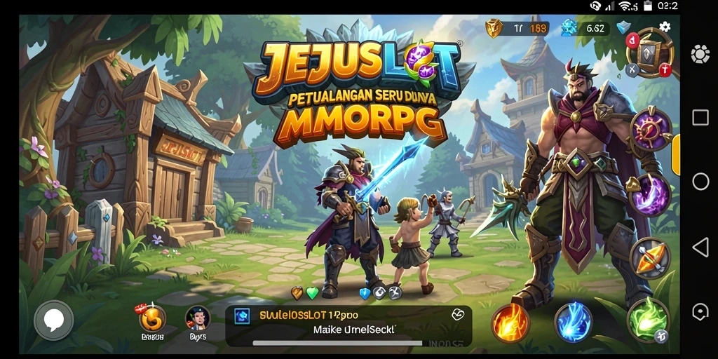 Gambar gameplay <strong>JEJUSLOT</strong> menampilkan pertarungan epik di dunia MMORPG.