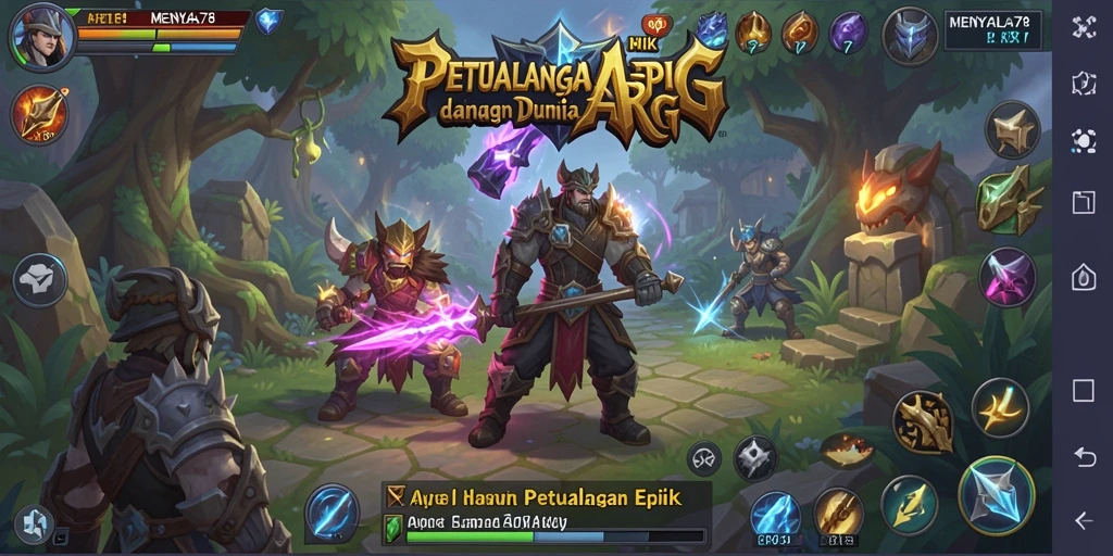 Screenshot utama MENYALA78 menampilkan grafis pertempuran ARPG yang memukau.
