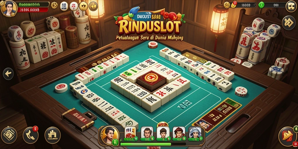 Tampilan gameplay menarik dari RINDUSLOT dengan ubin Mahjong.