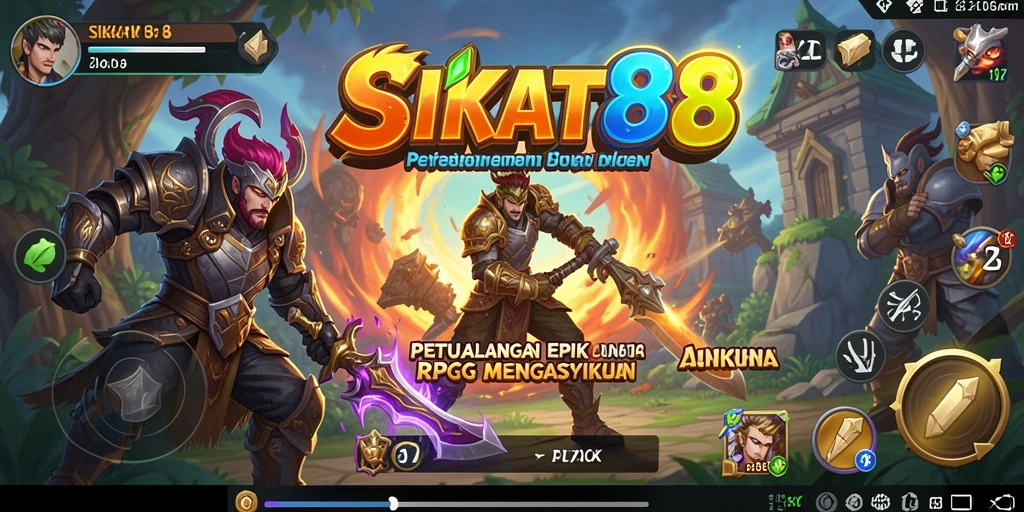 Gambar gameplay menampilkan pertarungan epik dalam dunia SIKAT88.