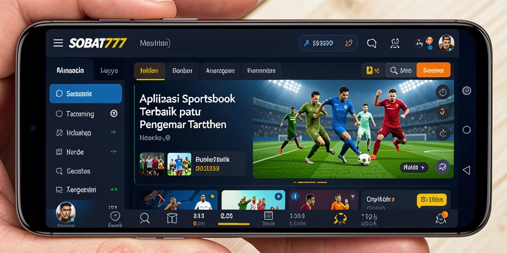 Screenshot utama SOBAT777 menampilkan antarmuka Sportsbook yang interaktif dan menarik.
