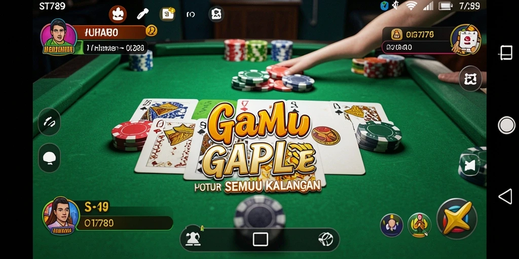 Tampilan gameplay Gaple yang menarik dan seru di ST789.